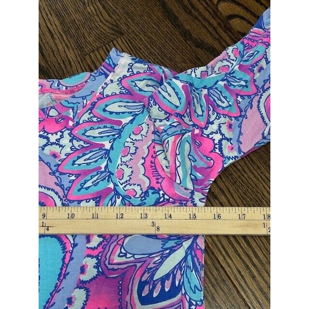 Lilly Pulitzer Preston Dress Tie Sleeves Knee Length Paisley Purple Size XS - Picture 6 of 10